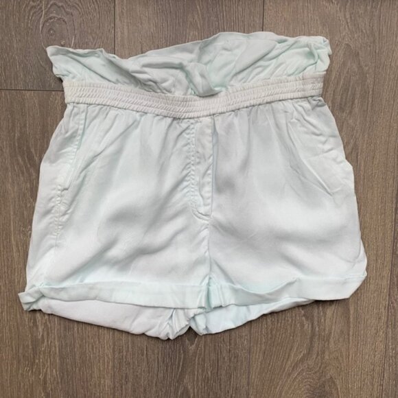 Aritzia Wilfred Shorts Crepe Paperbag Ruched Elastic Waist  Mint Green Size 0 - Picture 6 of 15